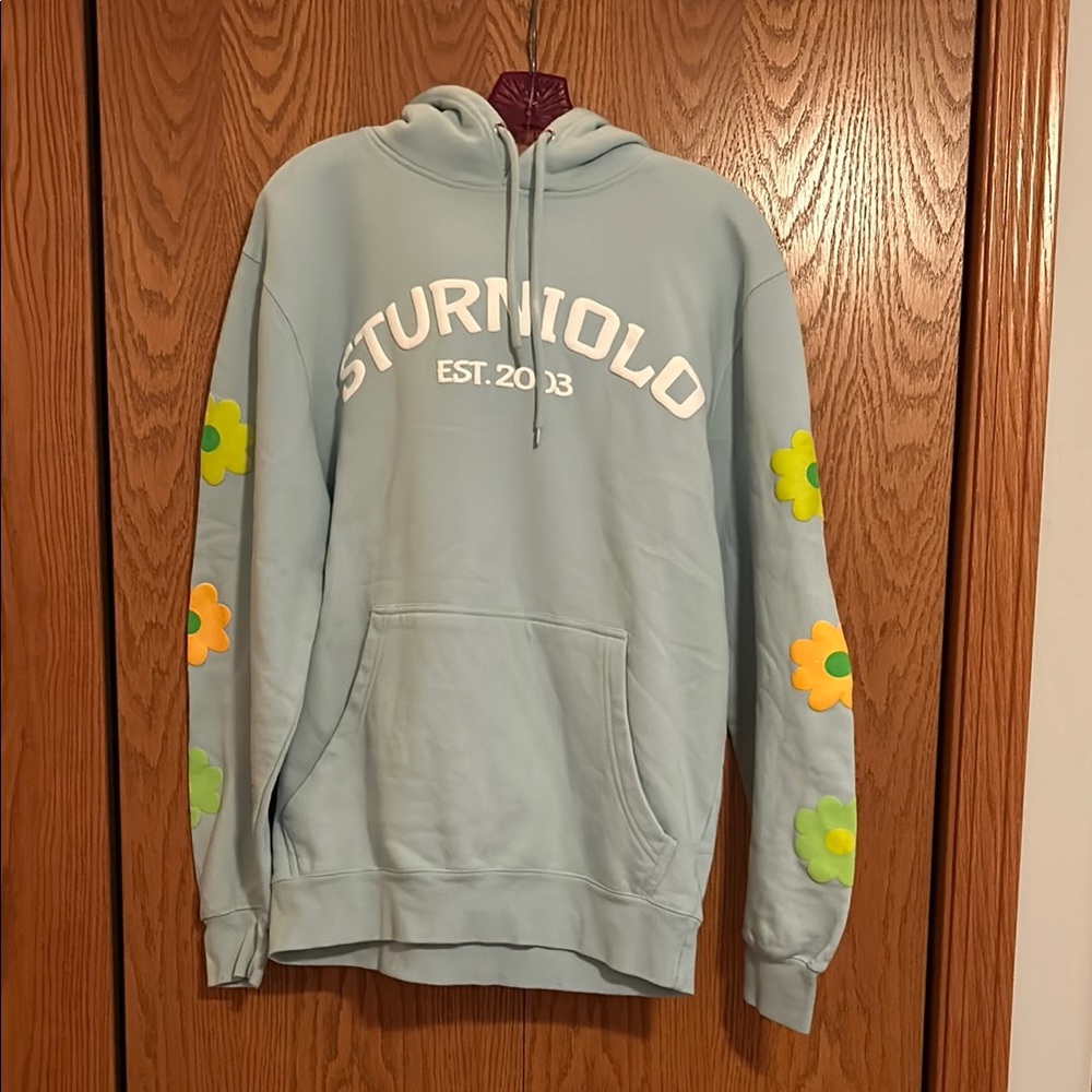 Sturniolo 2 million Blue Hoodie with Floral Sleeves